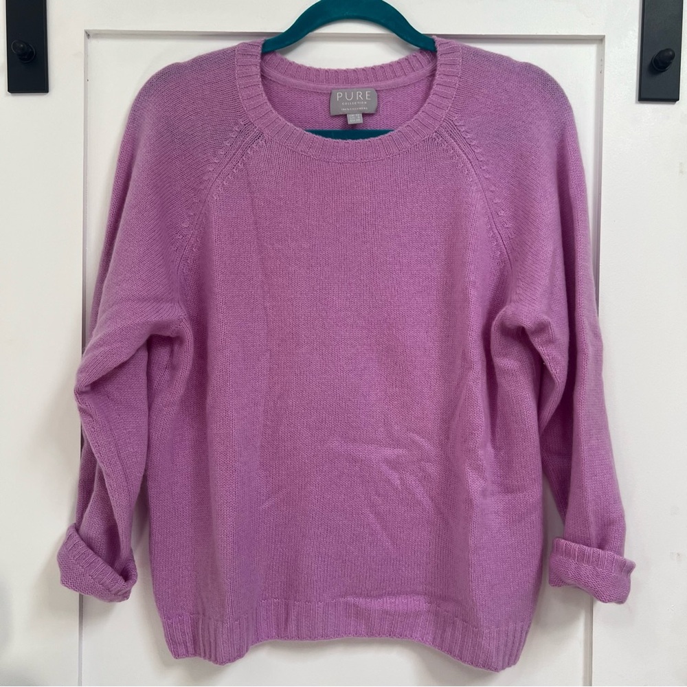 Pure Collection Women's Lilac Crew Neck Sweater